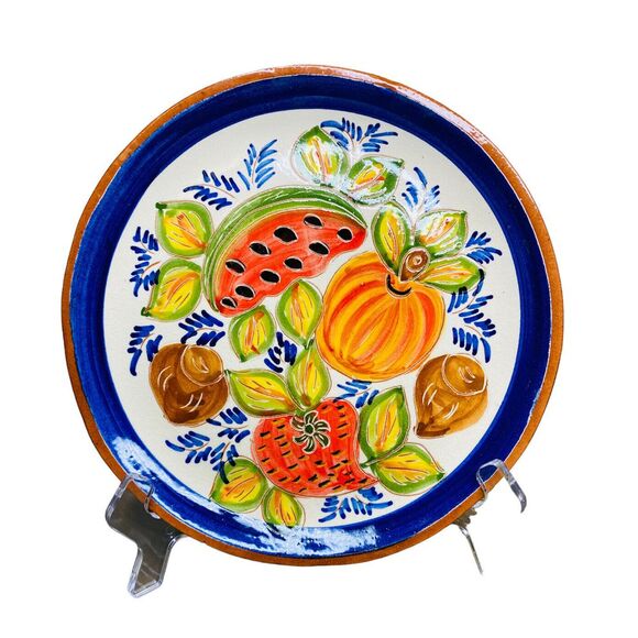 Other - S.P. Corval Portugal Hand Painted Pottery Plate Fruit Watermelon Strawberry